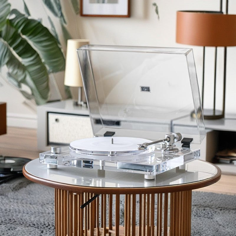 Clear Acrylic Record Player Modern Design