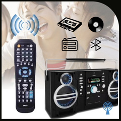 TPAI-82A Party Boxx FM/AM Radio, CD, USB, BT, Cassette Player with Dual Tape and CD to MP3 Converter
