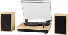 Crosley CR6043A-NA Brio Bluetooth Turntable Shelf System with Included Speakers, Natural