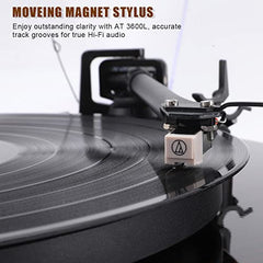 ANGELS HORN Turntable, Vinyl Record Player, Built-in Phono Preamp, Belt Drive 2-Speed, Adjustable Counterweight, AT-3600L (Upgraded Bluetooth Version)