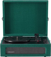 Crosley CR8017B-DA Voyager Vintage Portable Turntable with Bluetooth in/Out and Built-in Speakers, Dark Aegean